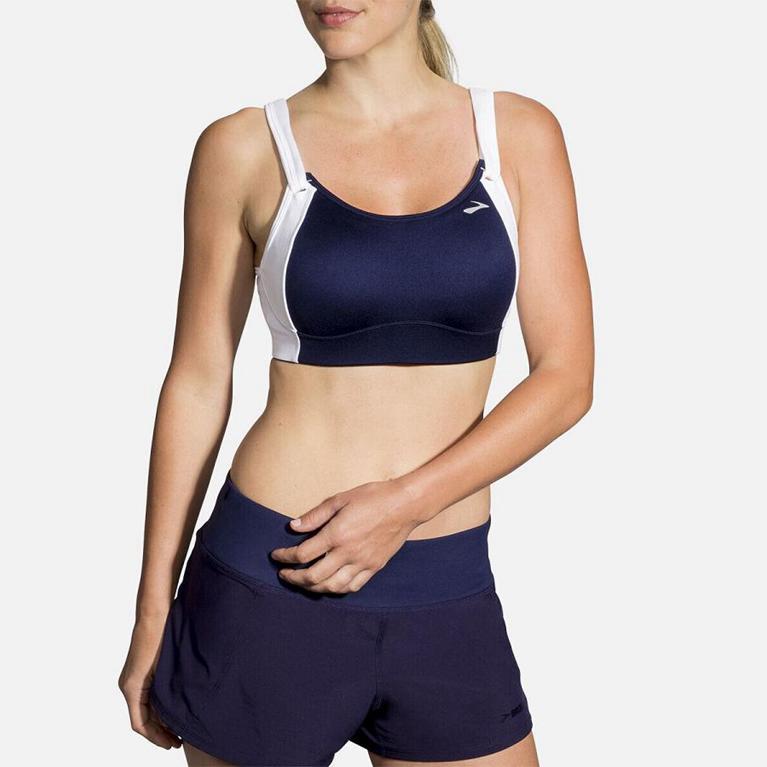 Brooks Women's Fiona Sports Running Bra - Blue (MPNY47280)